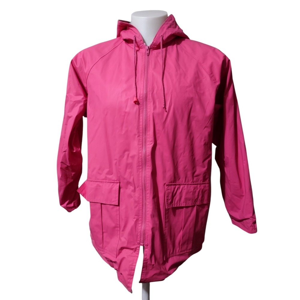 Sailmaker Outerwear Rain Jacket Women's Size  Medium Pink  Full Zip Pockets Hood